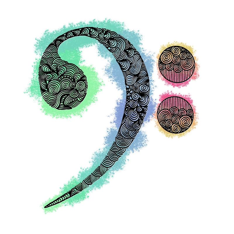 Clé basse Zentangle