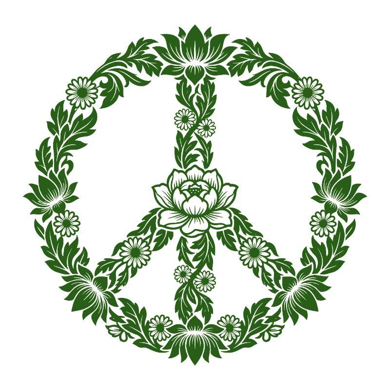 Peace Zeichen Blumen Floral Boho Style