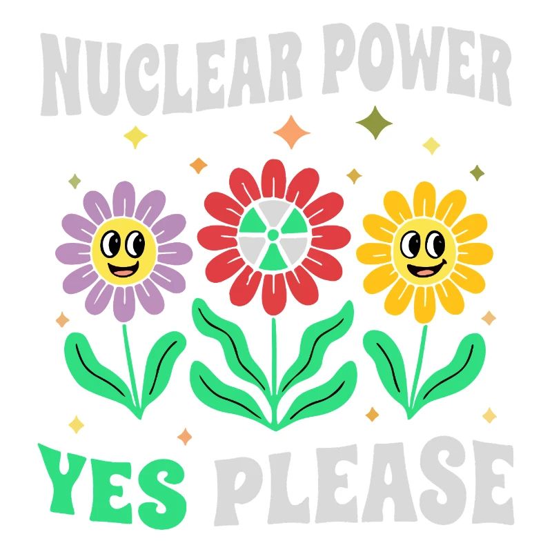 Atomkraft Ja Bitte mit Blumen retro