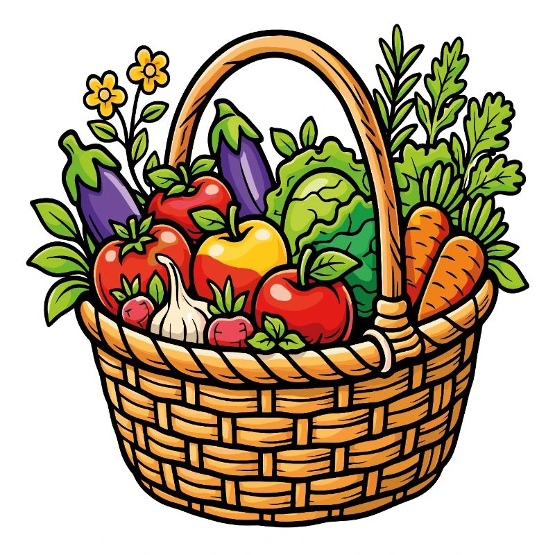 Organic vegetable garden basket