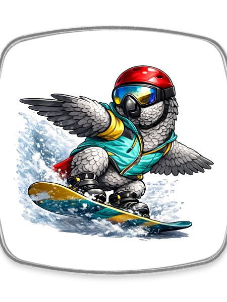 African grey parrot snowboard