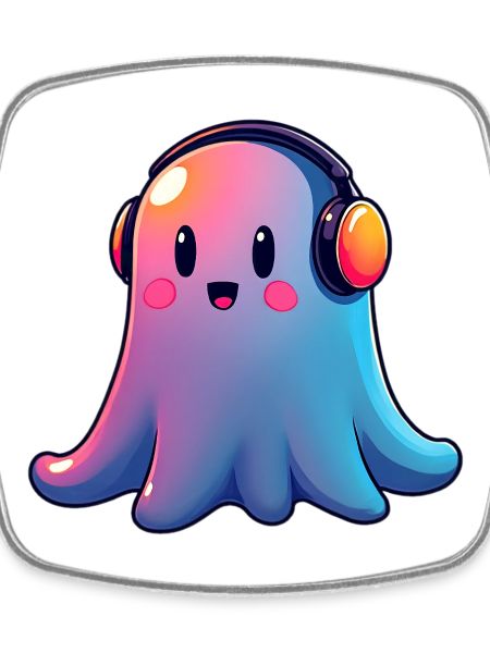 Ghost with headphones