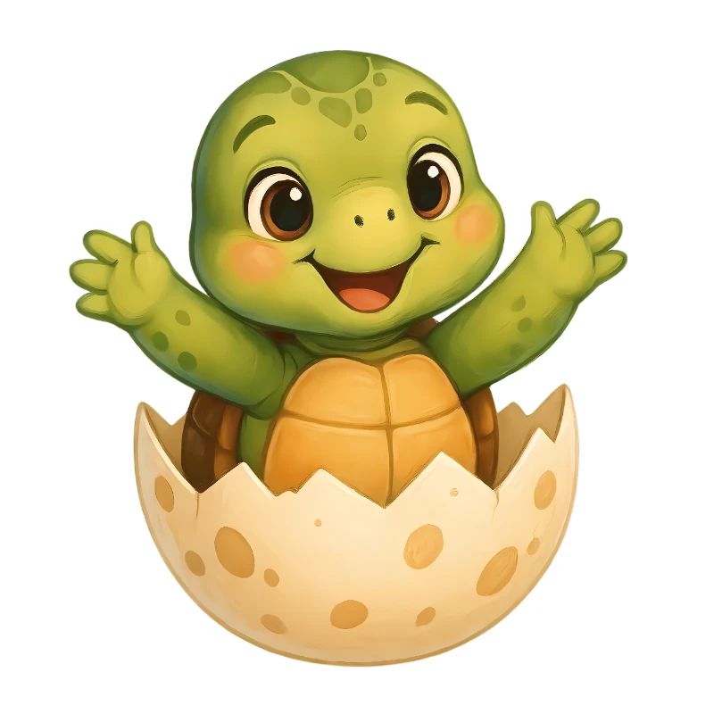 Small turtle hatching
