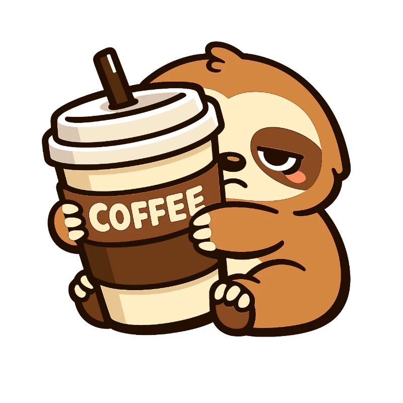 Coffee-loving sloth