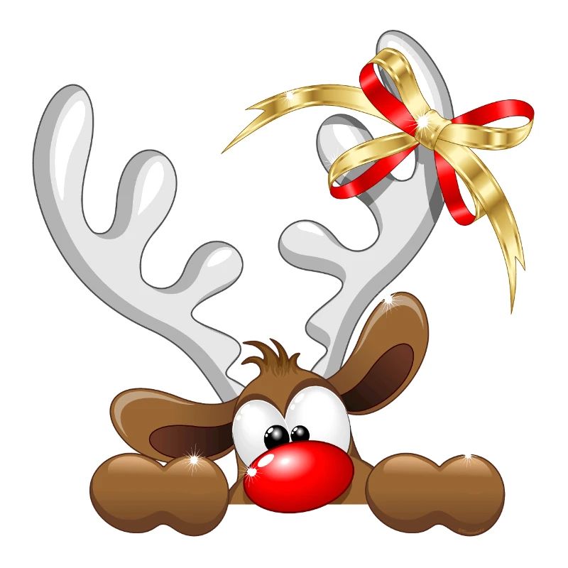 Mème de Noël drôle de dessin animé renne qui regarde