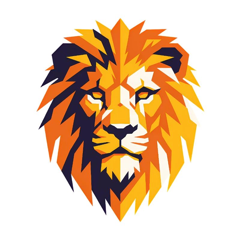 Flamboyant Geometric Lion