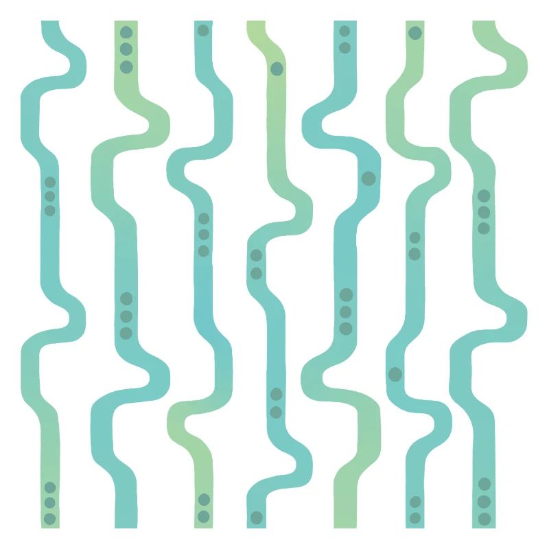 Wiggle Wavy Stripes L Stripes L Green Blue