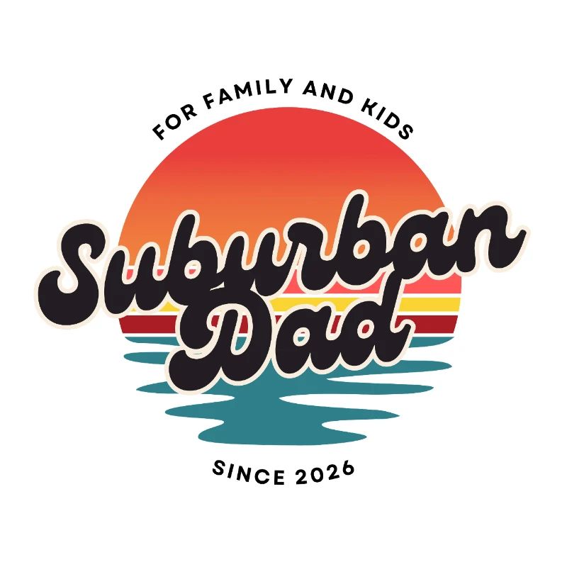 Suburban Dad Retro Sunset Logo