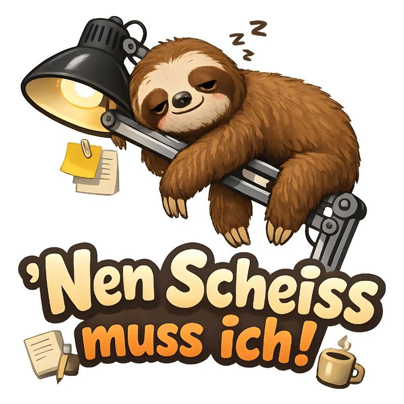 Faultier Nen Scheiß muss ich Spruch Homeoffice
