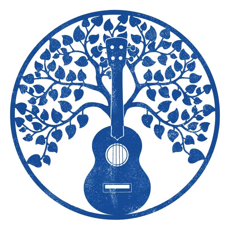 Mandala d’arbre à ukulélé bleu