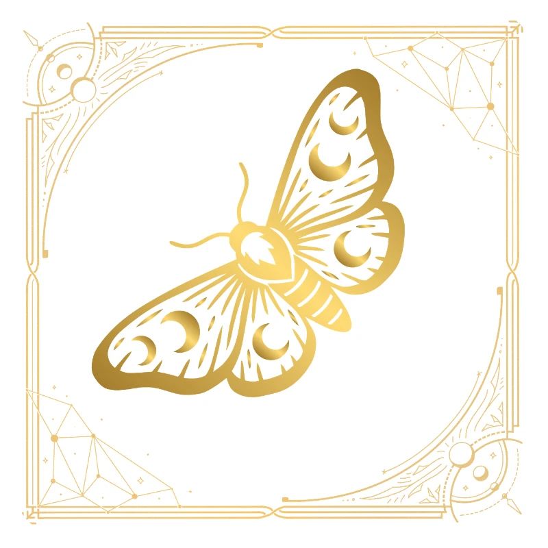Papillon doré dans un cadre Art déco