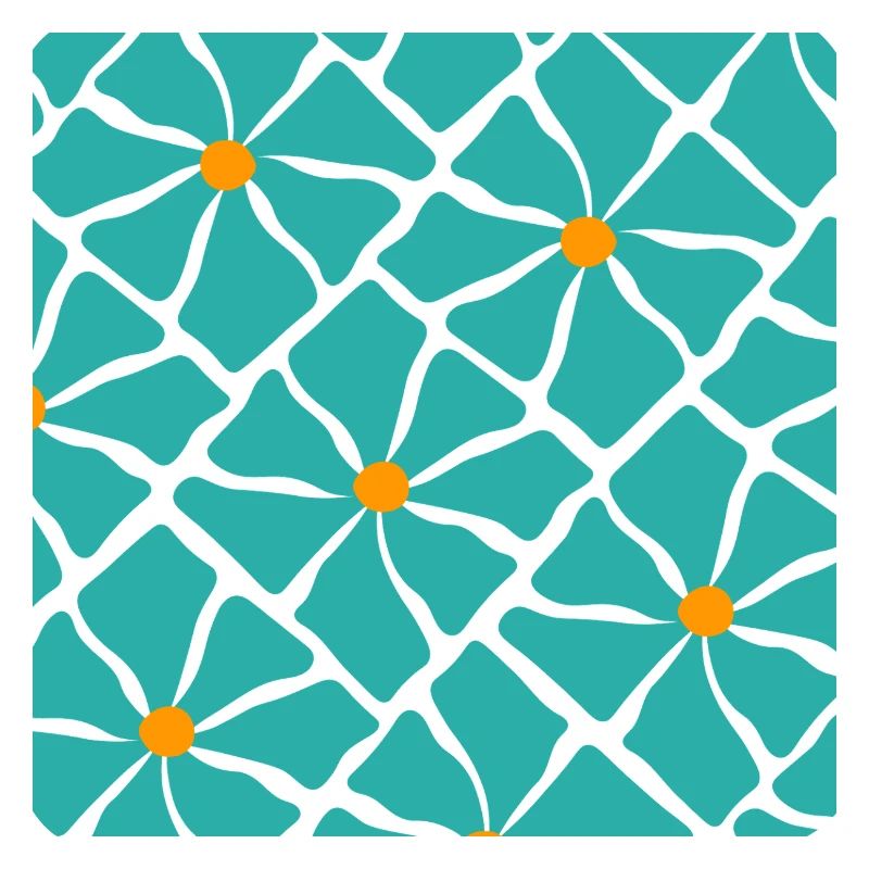 Türkis Blüten Mosaik Muster