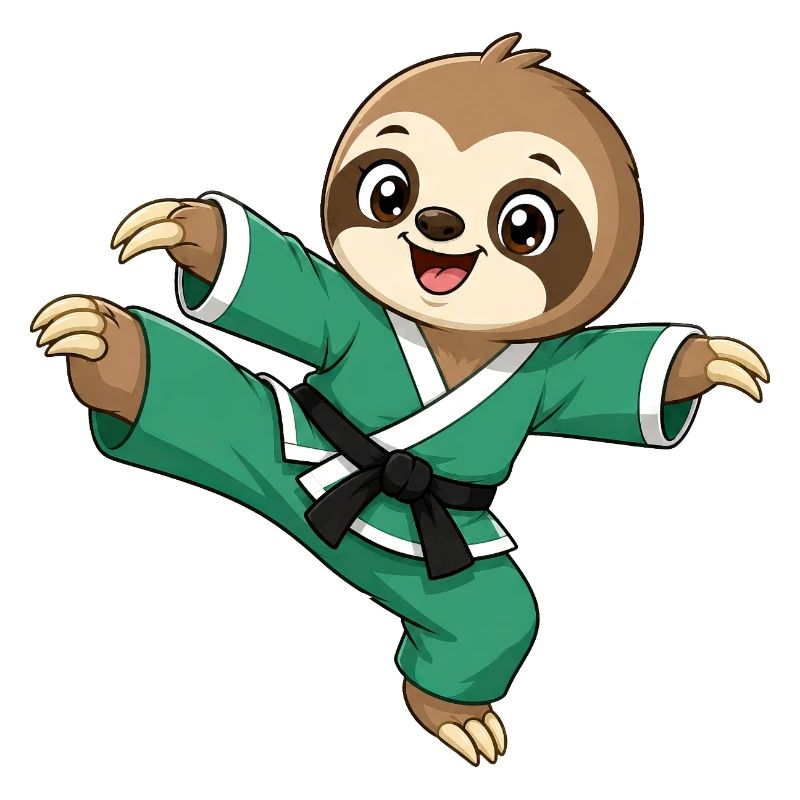 Faultier Karate Tritt Kampfsport Kampfkunst