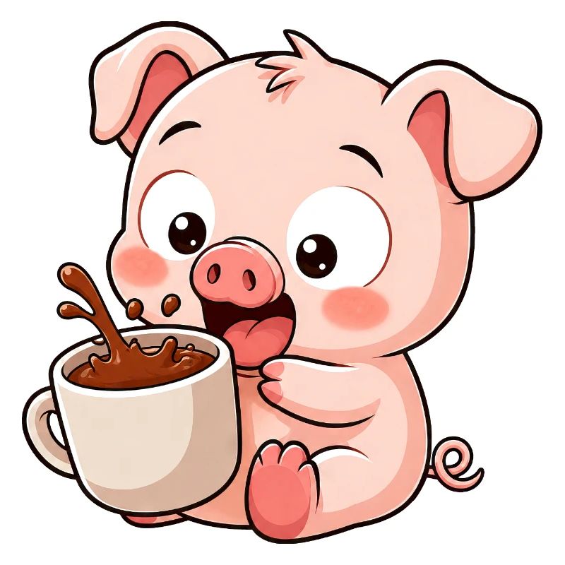 Dessin animé mignon du fermier de cochons drôle