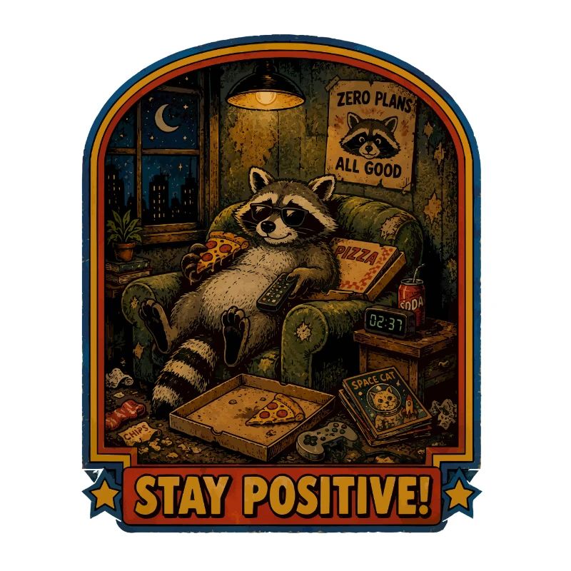 Soirée pizza au raton laveur Reste positif