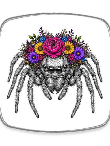 Flower wreath spider illustration