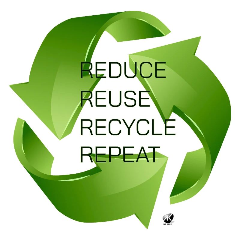 Illustration des trois flèches vertes de recyclage