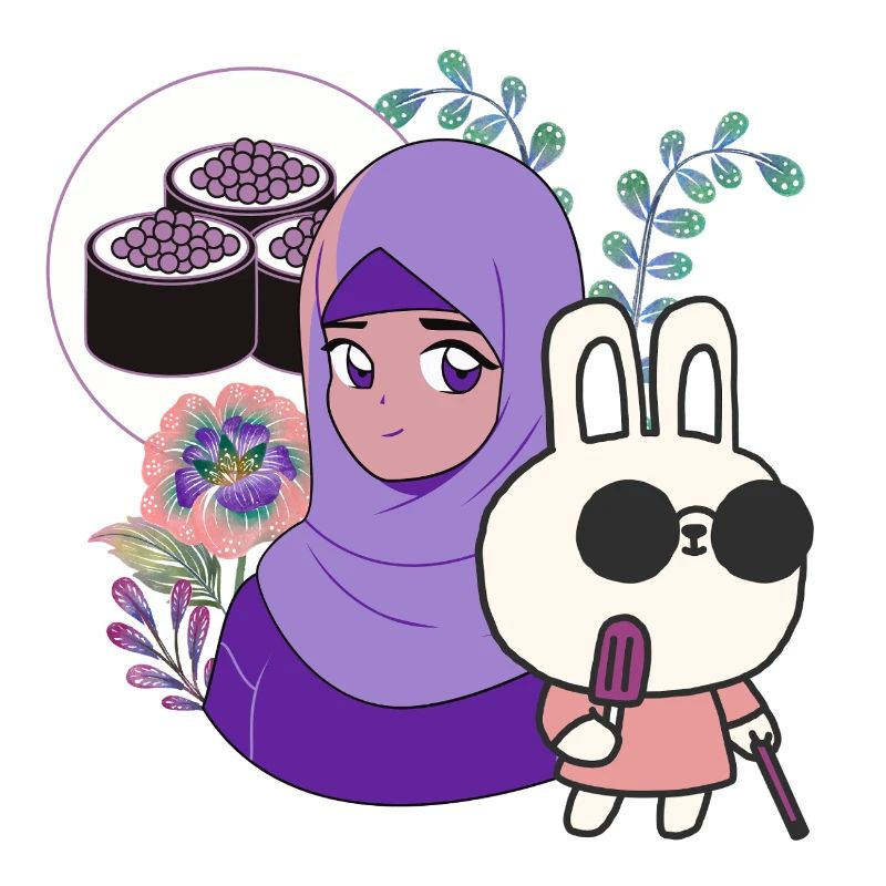Sushi Kawaii & Bunny avec canne de marche