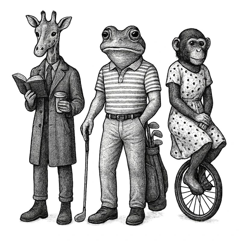 Trio der anthropomorphen Freunde