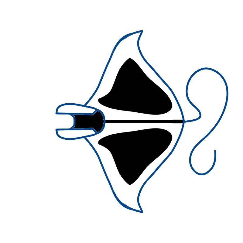 Silhouette manta bleu outline