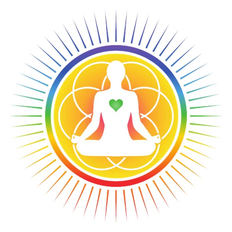 Aura Chakrasymbol mit allen 7 Chakrafarben