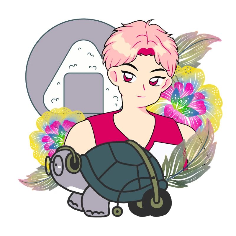 Anime Boy et Tortue avec des dessins de rôdeur