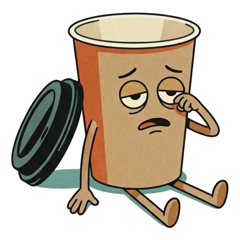 Exhausted Coffee Cup Figure
