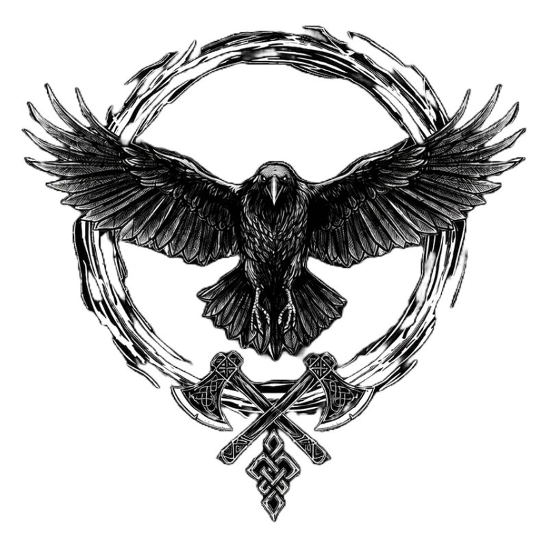 Odins Rabe mit Äxten - Wikinger Krieger Design