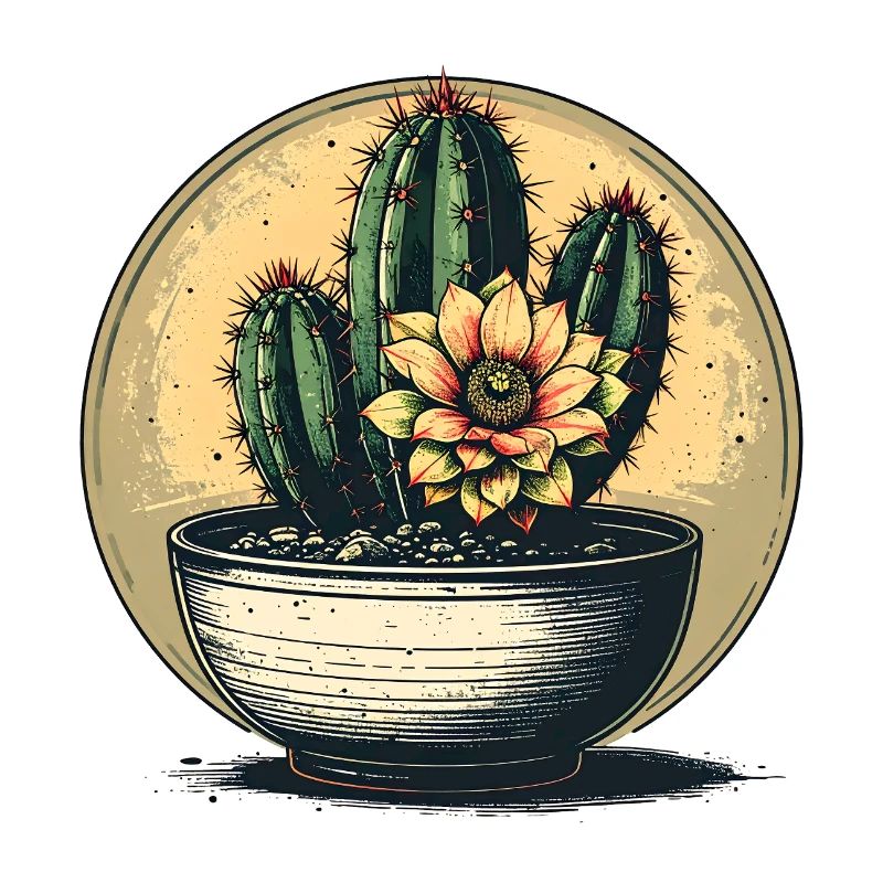 Fleur de cactus en pot – Vintage Circle
