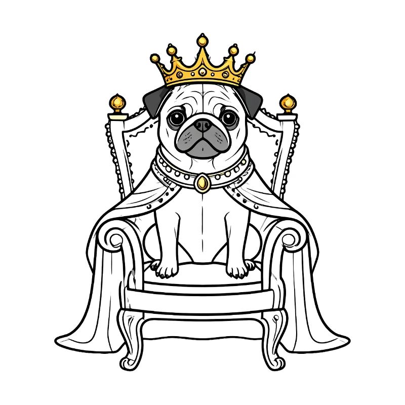 Royal Pug on Throne