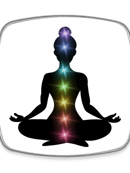Rainbow Chakras Meditation Silhouette