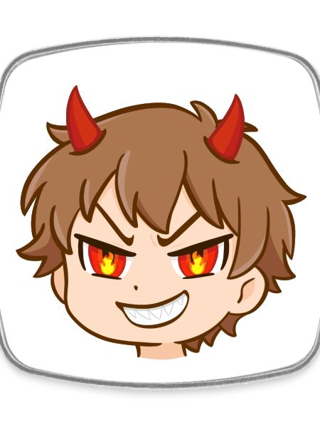 Fiery Devil's Head Cartoon