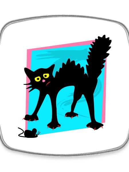 Frightened Black Cat Mouse