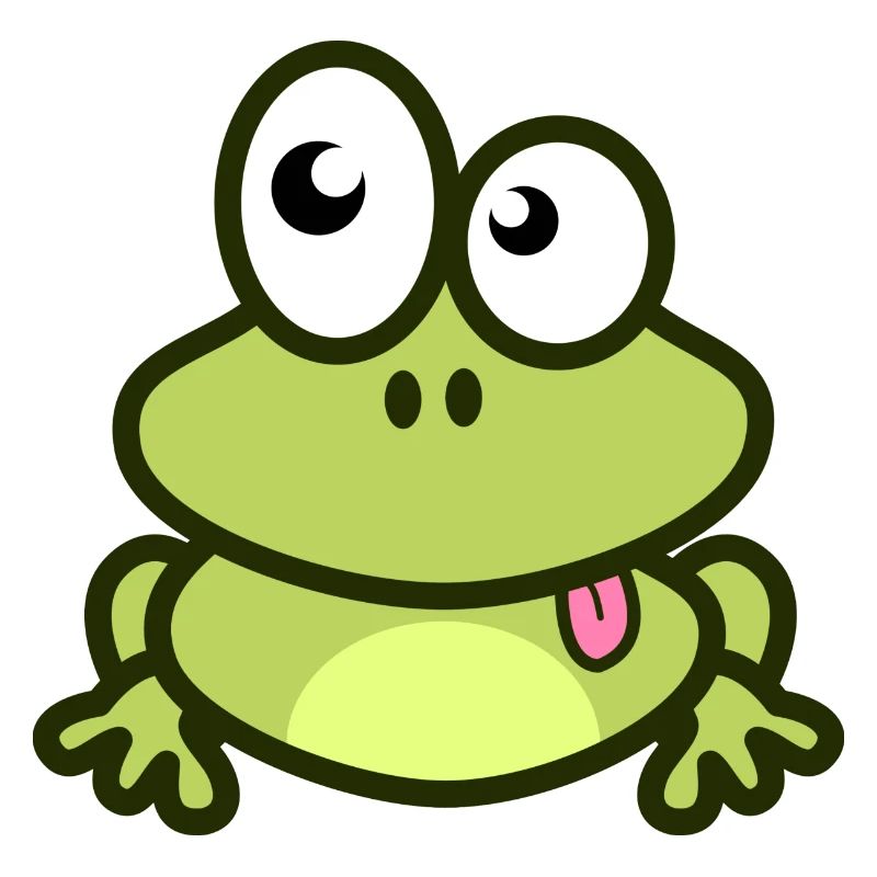 grenouille drôle dans le style vert et bande dessinée