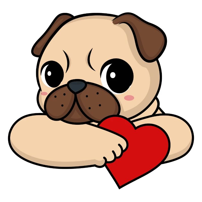 Mops mit Herz