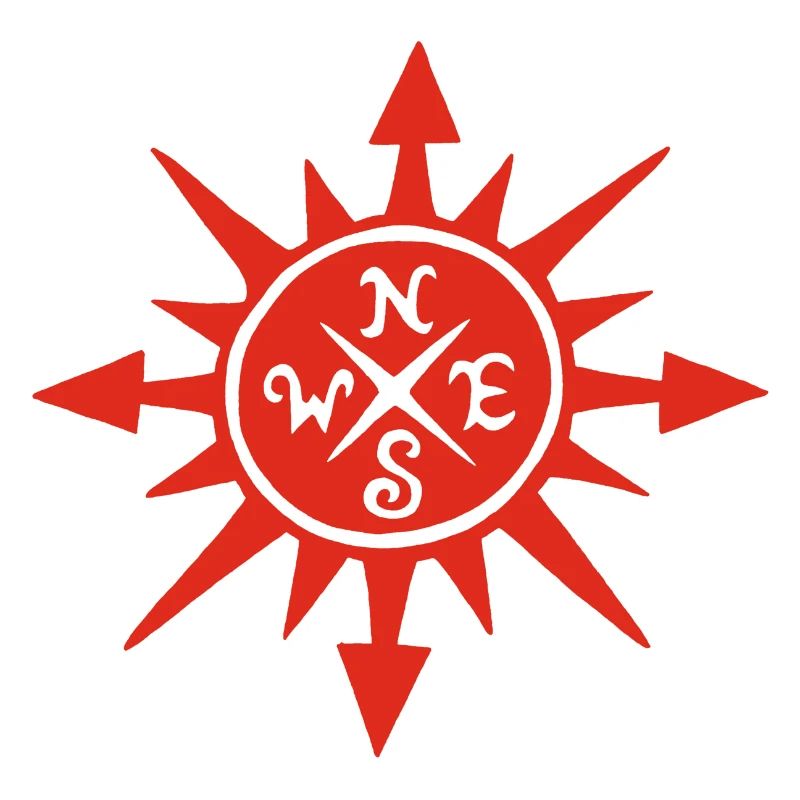 Red sun and compass