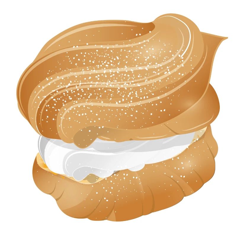 Illustration d’une crème fourrée feuilletée