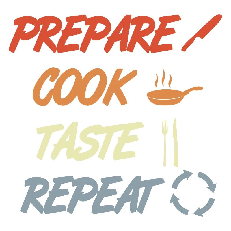 Préparer, Cuisiner, Goûter, Répéter