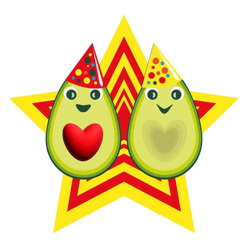 Avocado Liebe mit Stern.
