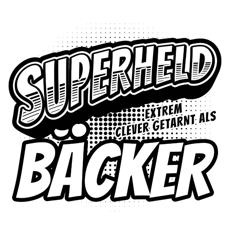 Superheld, clever getarnt als Bäcker