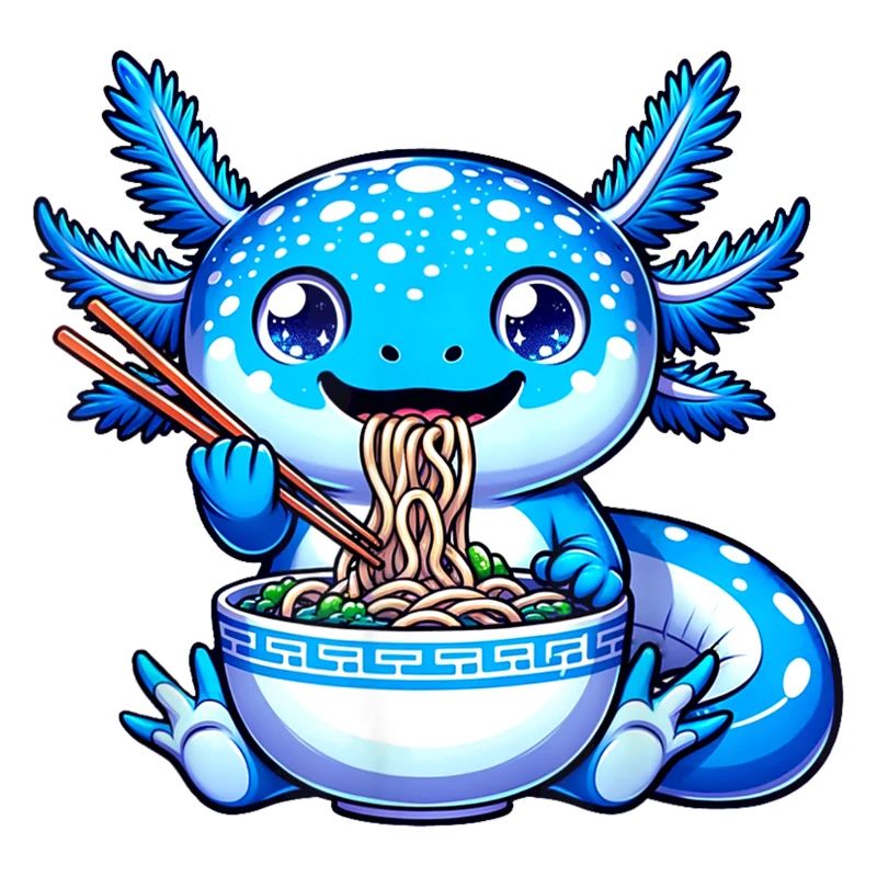 Blaue Nudeln Drachen Essstäbchen