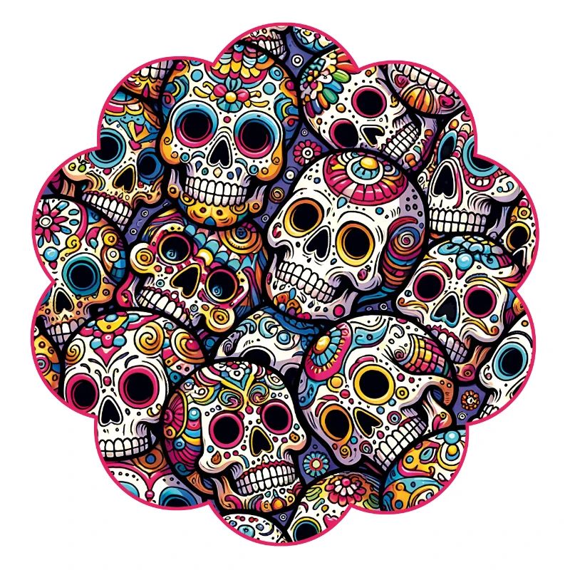 Colorful decorative skull pattern