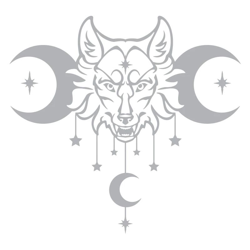 Wicca Moon Wolf - Anpassbare Farbe