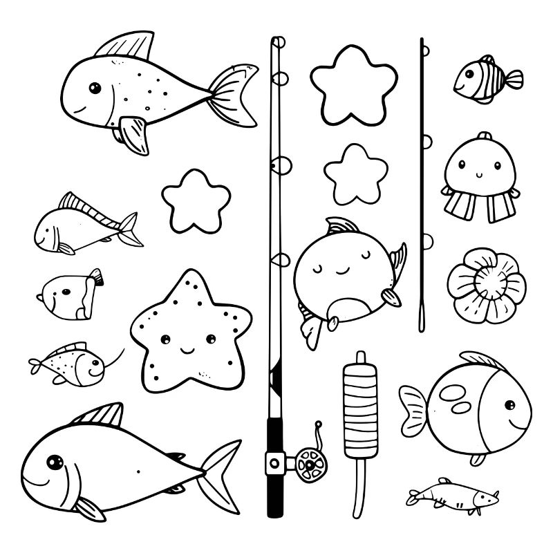 Style de bande dessinée de pêche