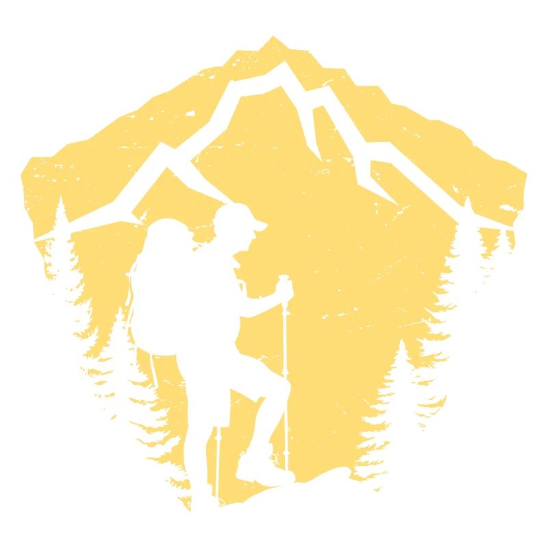 Mountain hike silhouette design