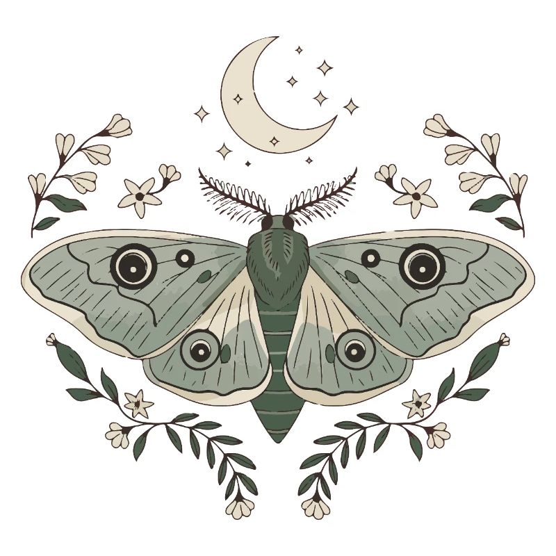 Whimsical Moth Illustration