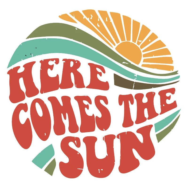 Retro Sunrise Typography Design