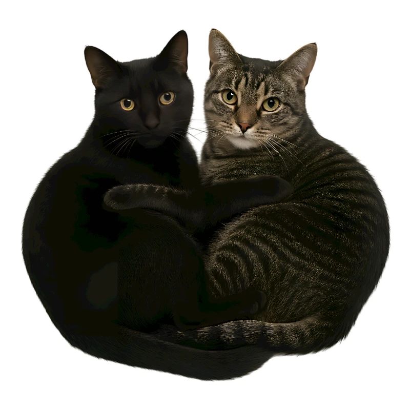 Two cats cuddling