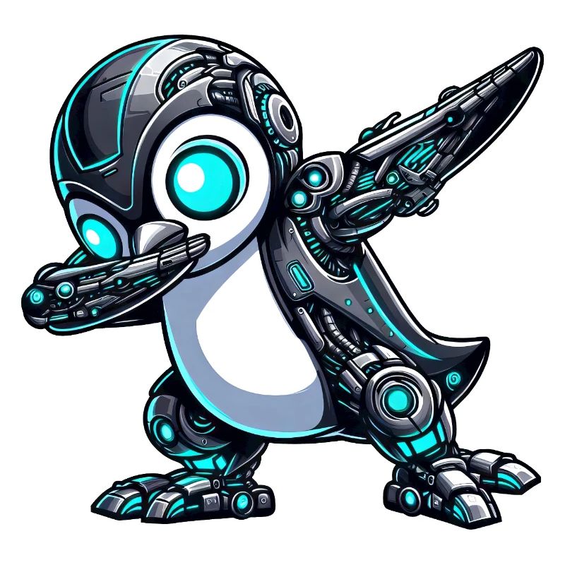Cool dessin animé pingouin robot astronaute Mech dab
