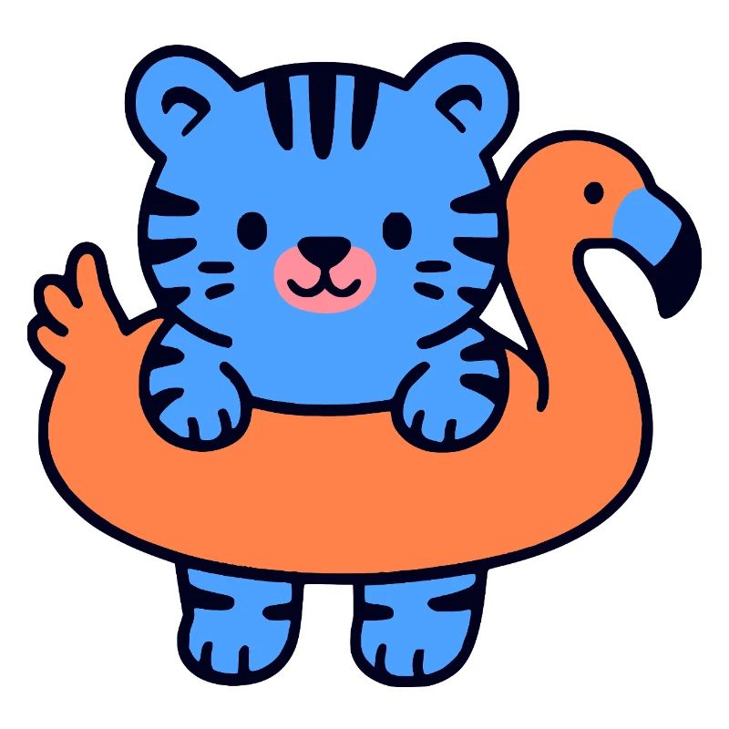 Kleiner schwebender blauer Tiger